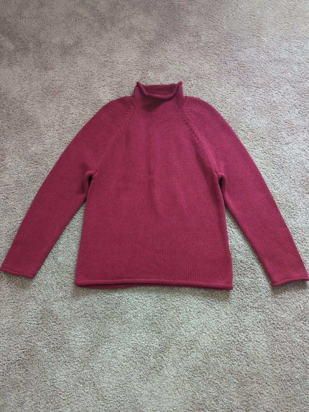 NWT J. Crew Unisex 1988 Cotton Rollneck Sweater XS Burgundy